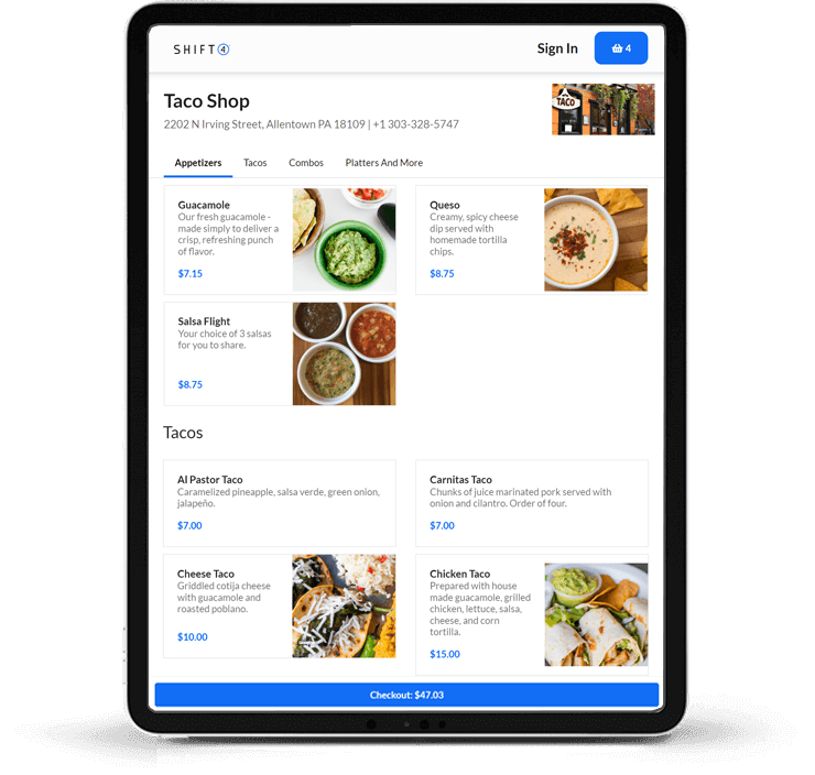 Online Ordering